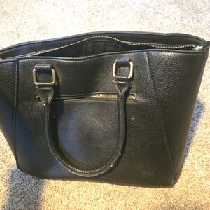 Black Leather Tote Bag
